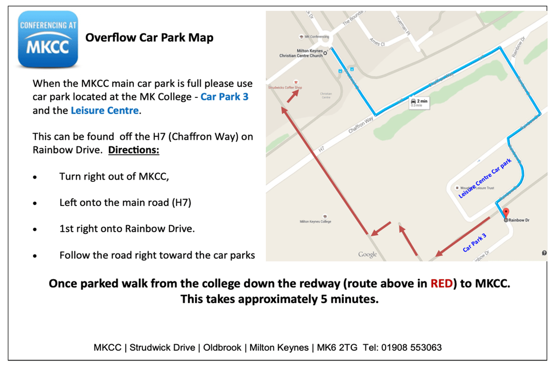 Overflow car park map and directions to Car Park 3